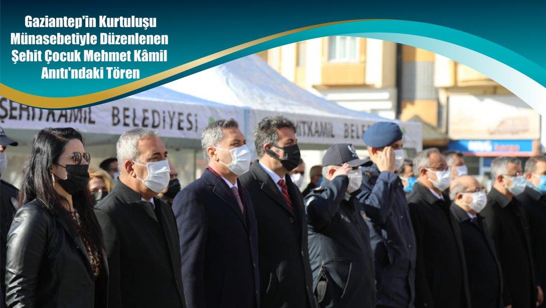 Gaziantep'in Kurtuluşu Münasebetiyle Düzenlenen Şehit Çocuk Mehmet Kâmil Anıtı'ndaki Tören