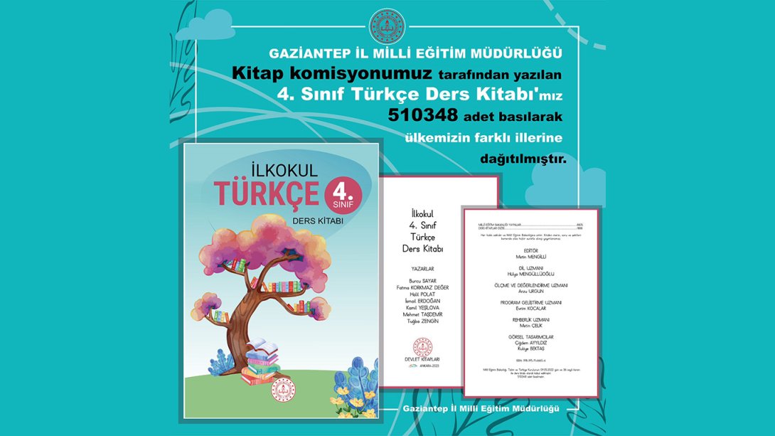 Kitap Yazma Komisyonumuz Tarafından Hazırlanan 4. Sınıf Türkçe Ders Kitabı, 