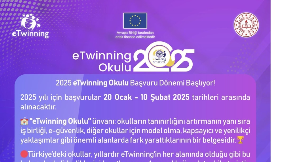 2025 eTwinning Okul Etiketi Başvuru Dönemi Başlıyor!