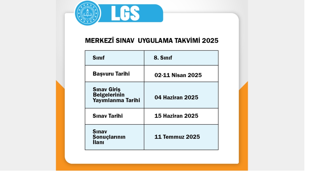 LGS kapsamında 15 Haziran 2025'te düzenlenecek